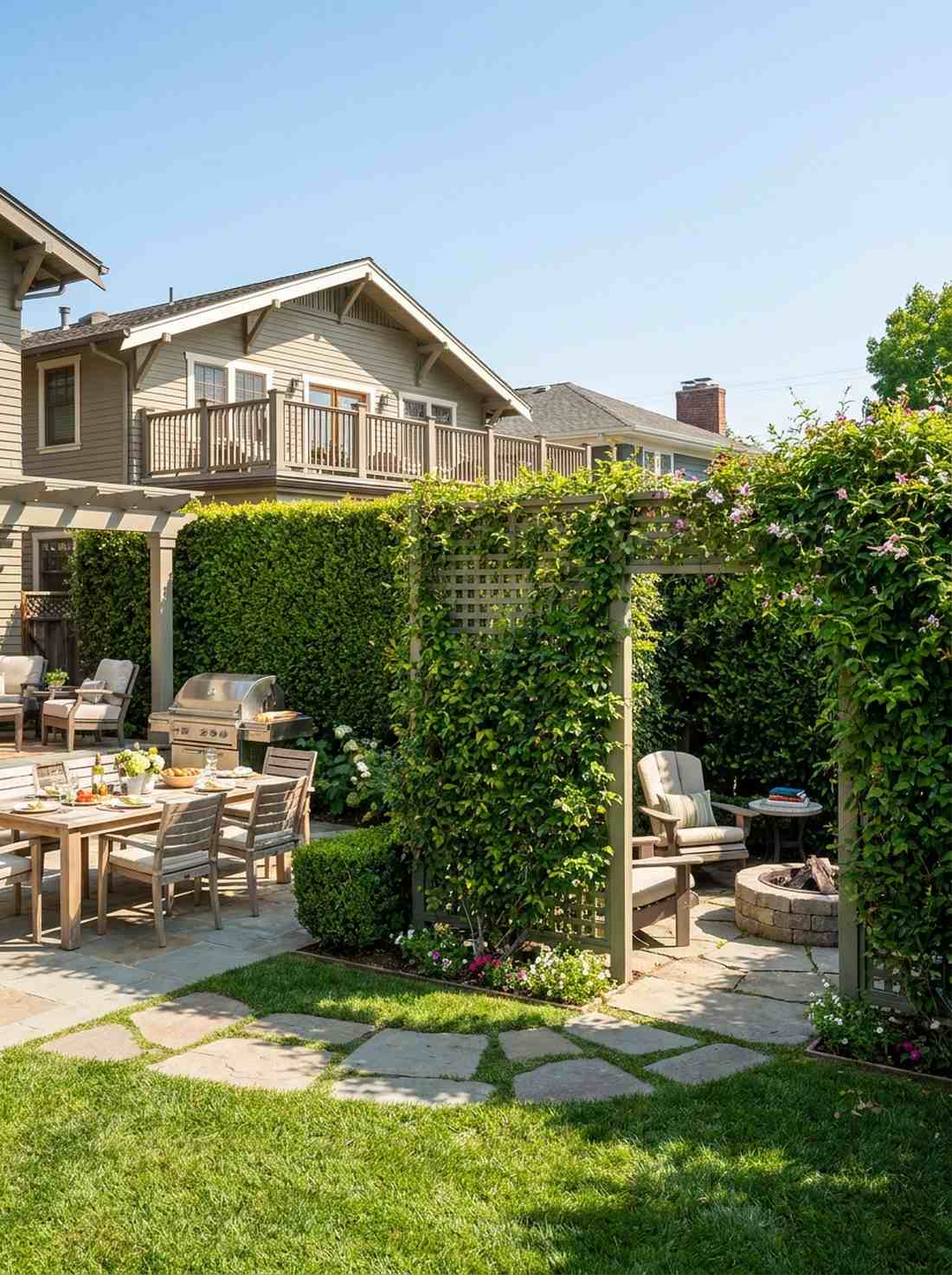 garden room with living walls or hedges