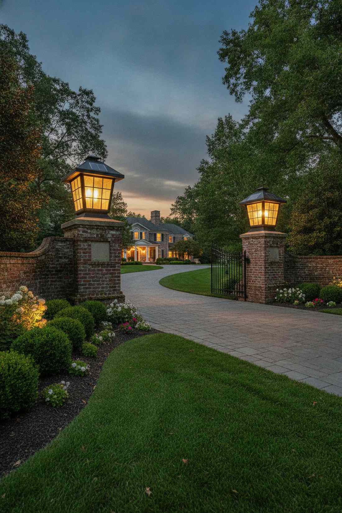gate entrance pillar lights