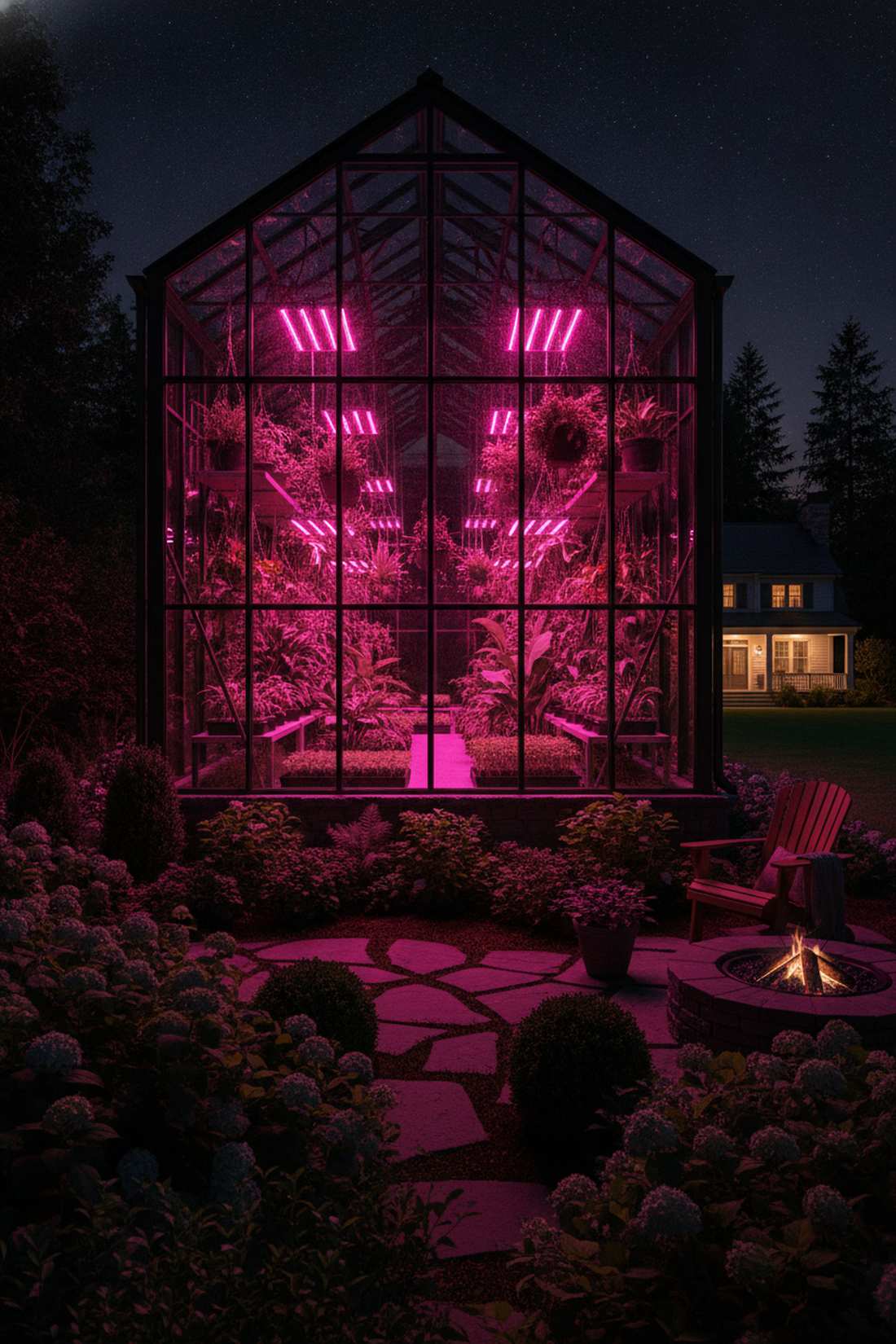 greenhouse interior grow lights
