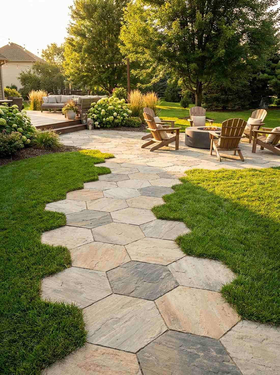 hexagonal stone tile pattern