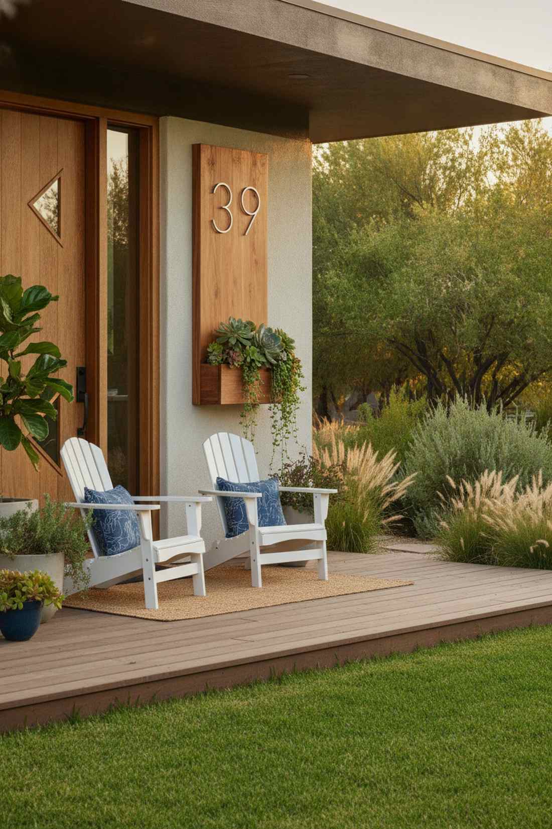 house number planter display