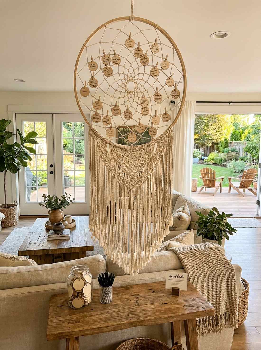 macrame dreamcatcher guest book alternative