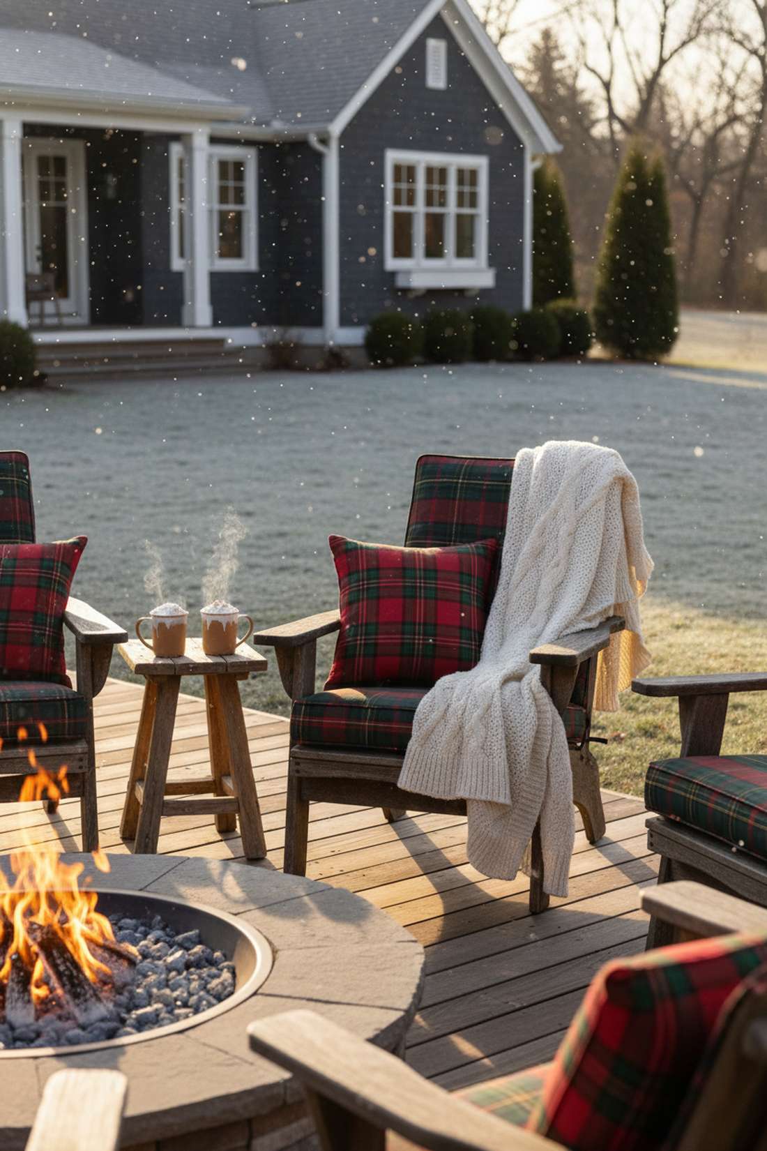 plaid throw and pillow coordination