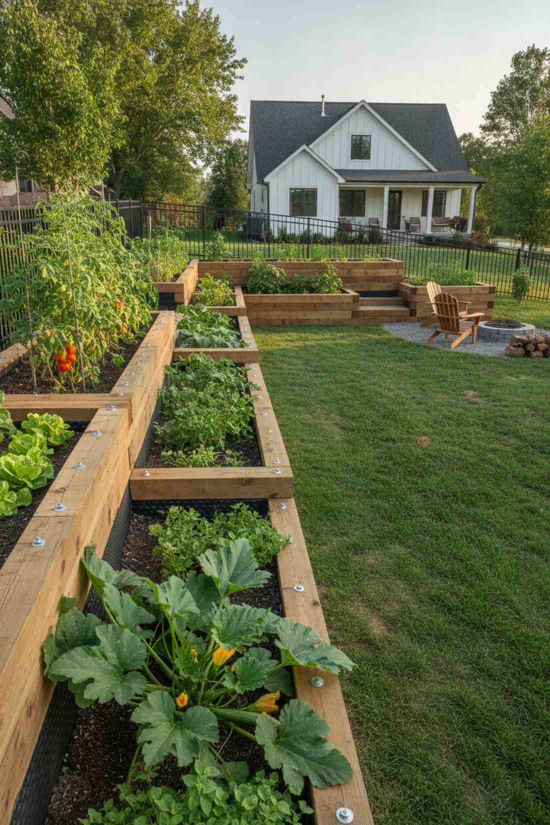 raised bed integrated wall