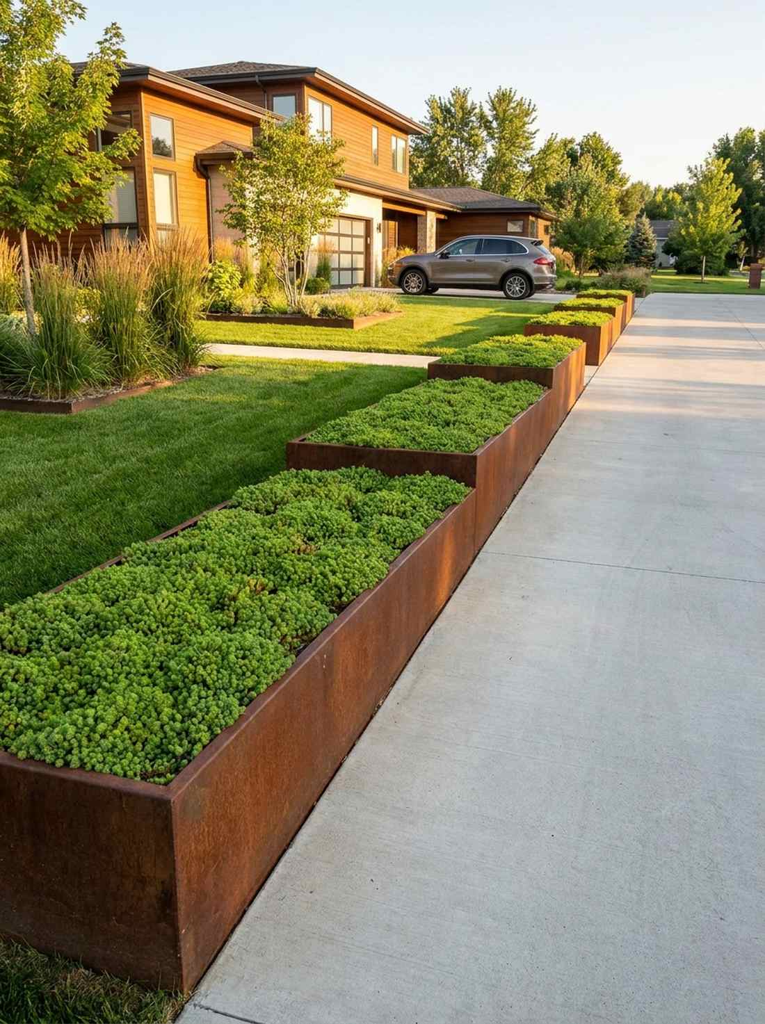 steel edged green panels