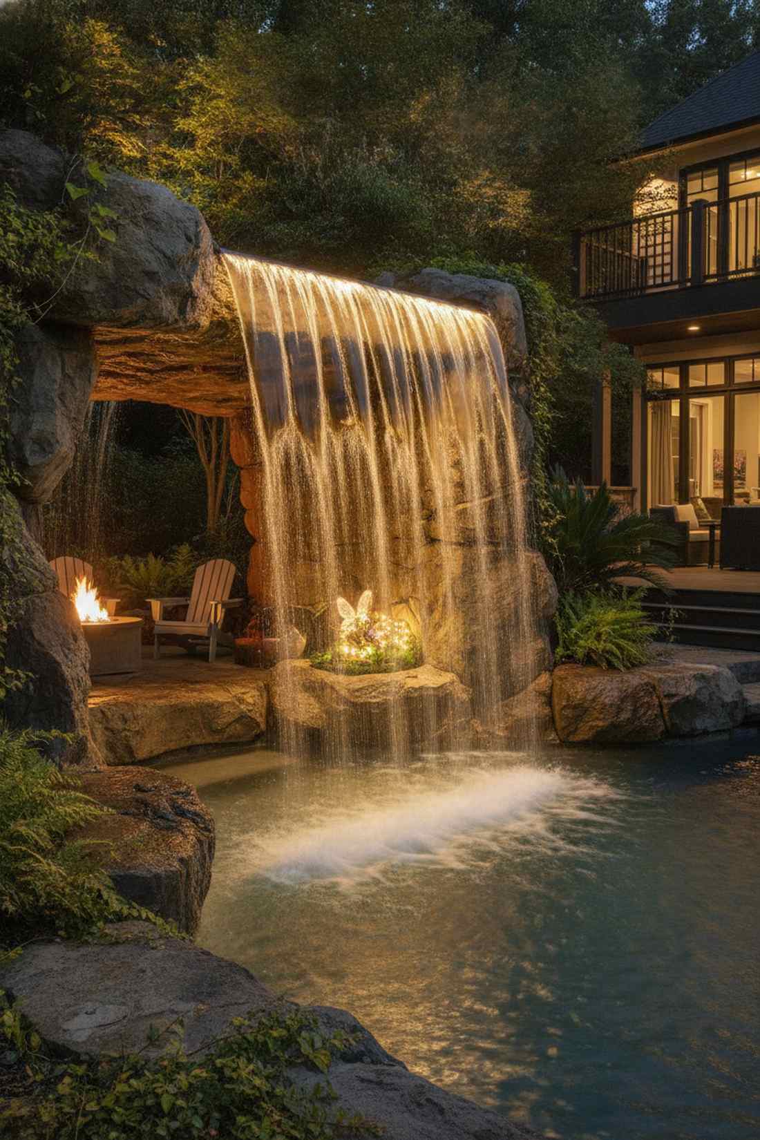 waterfall backdrop glow