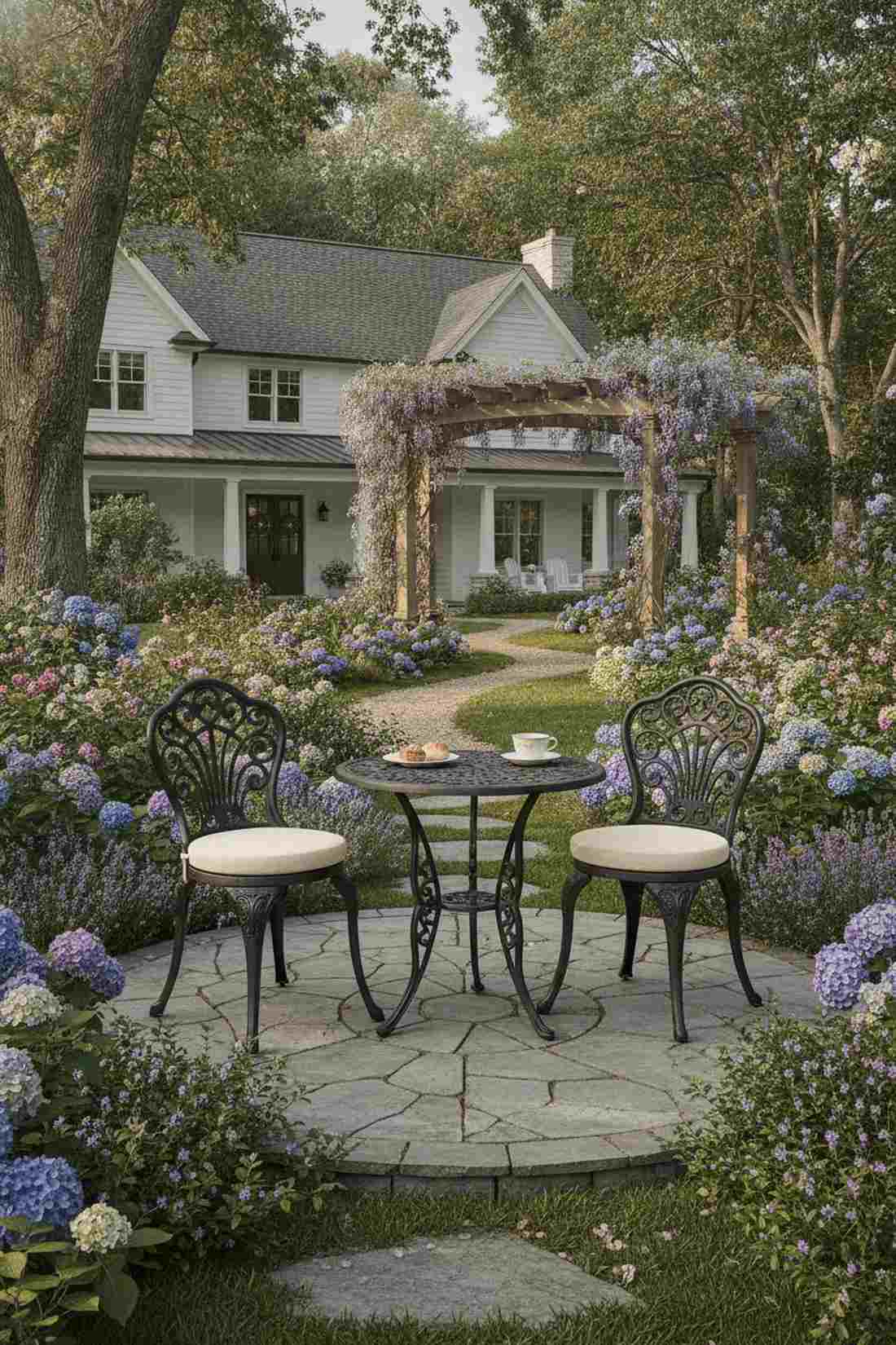 wrought iron traditional bistro set