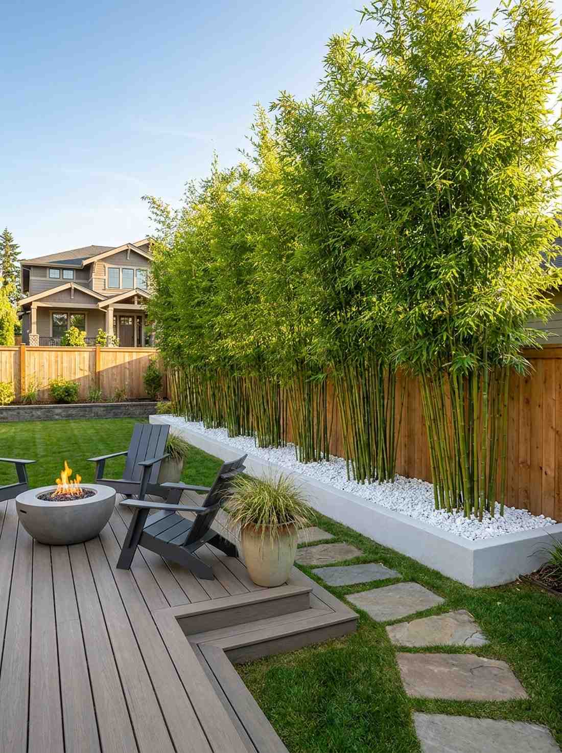 bamboo and gravel pairing