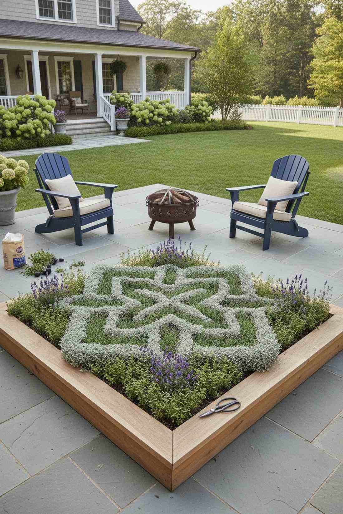 flowering herb knot gardens