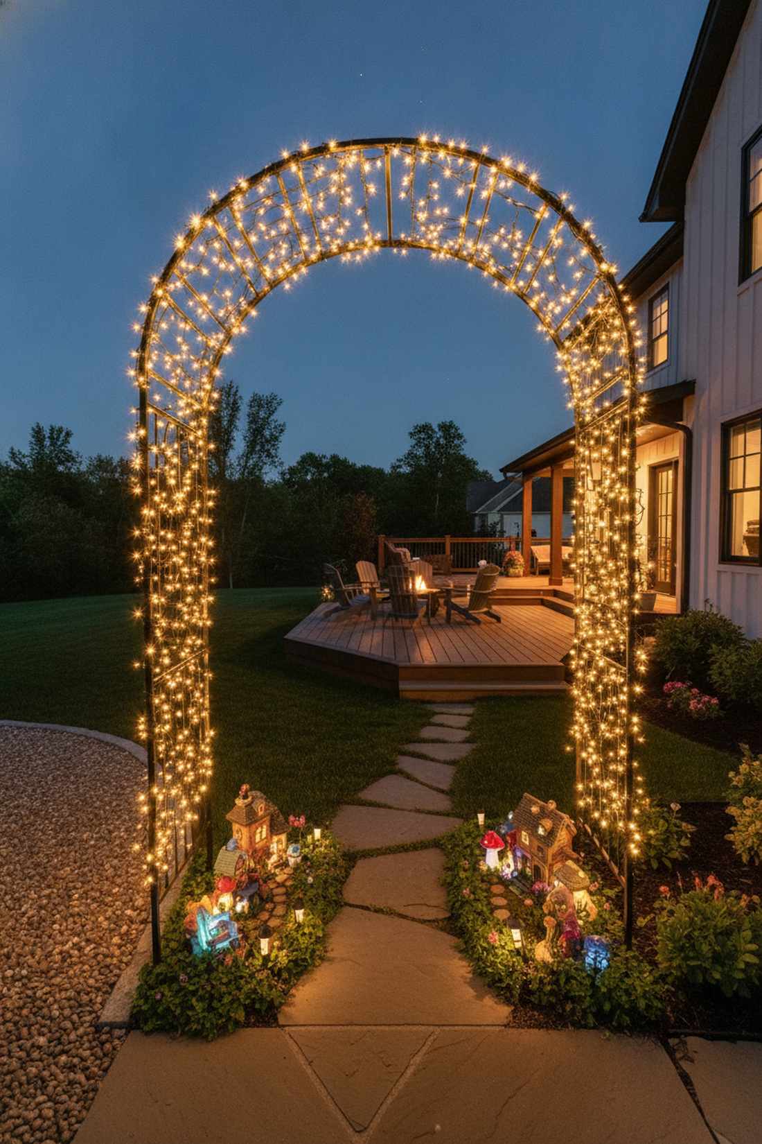 garden arch illuminated passage