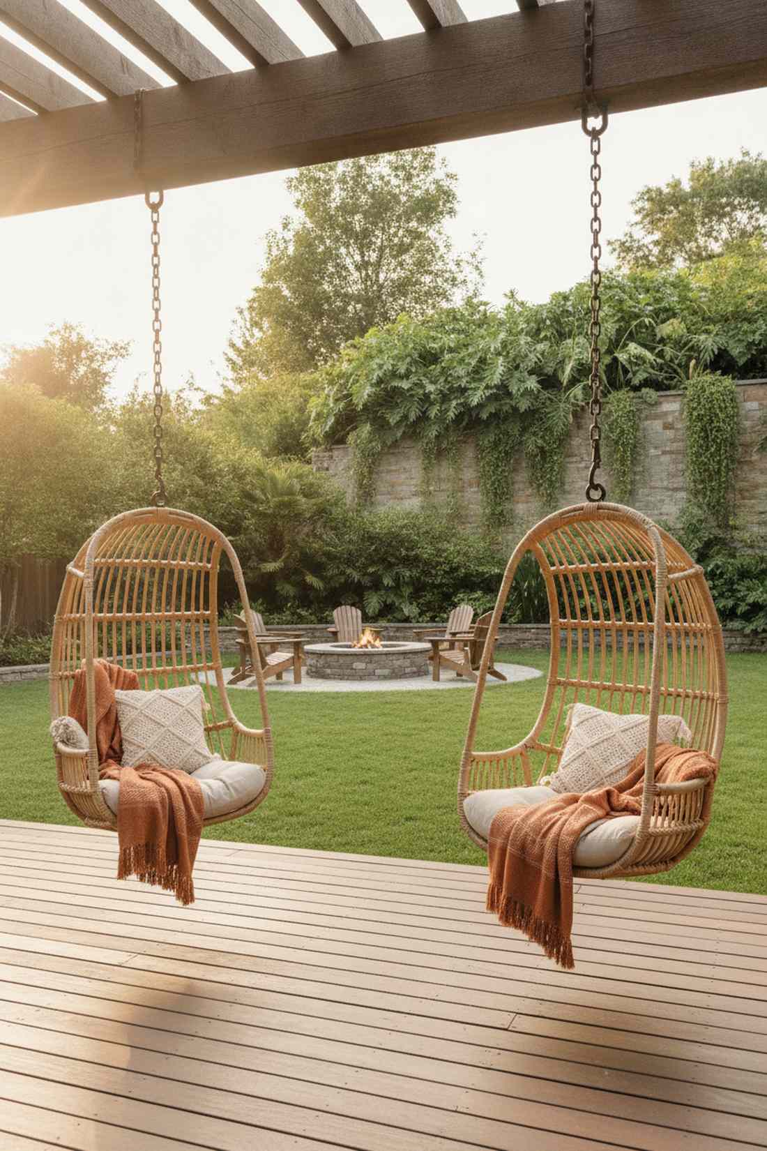 hanging chair cluster without floor furniture