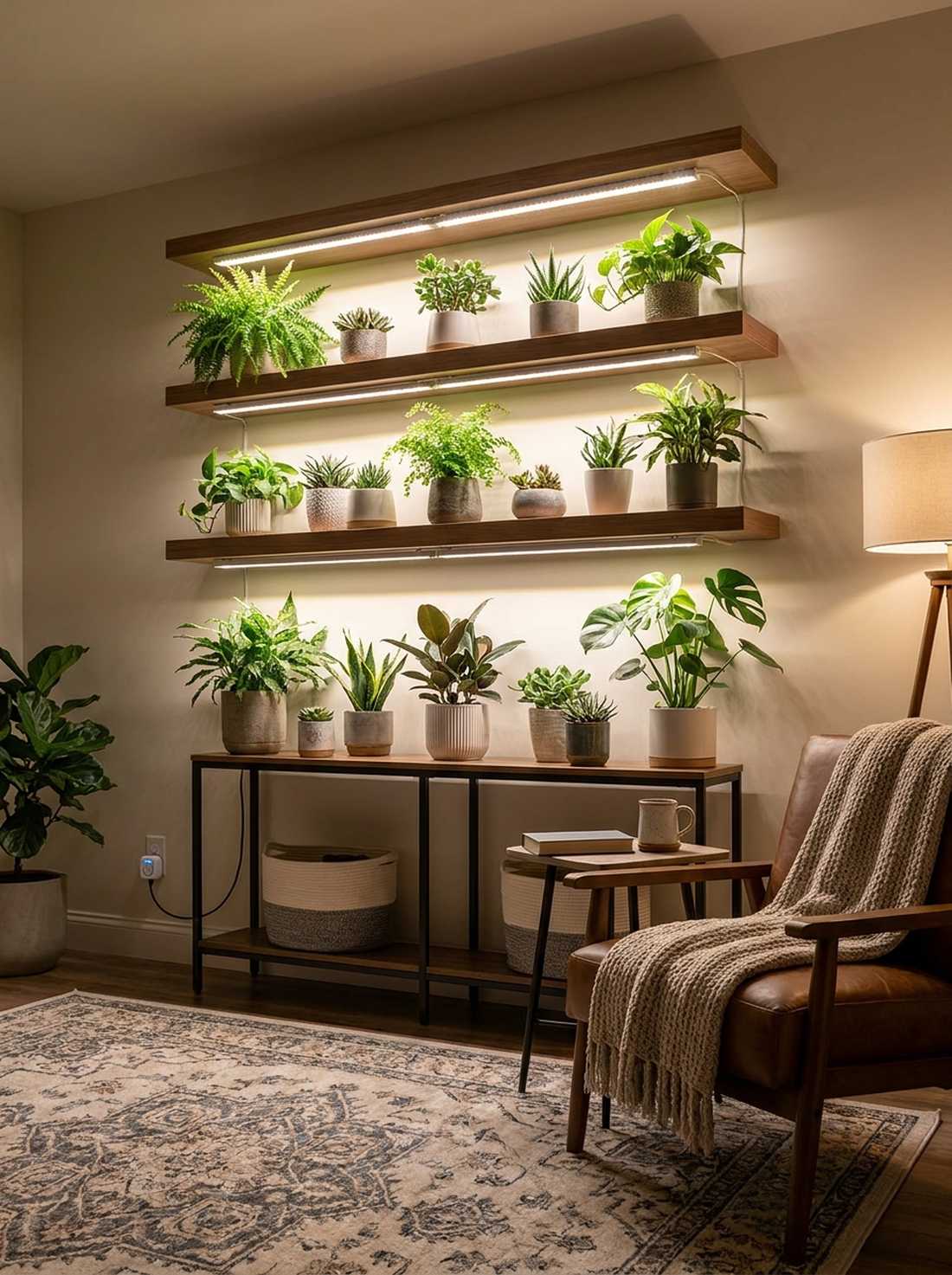 integrated lighting shelf