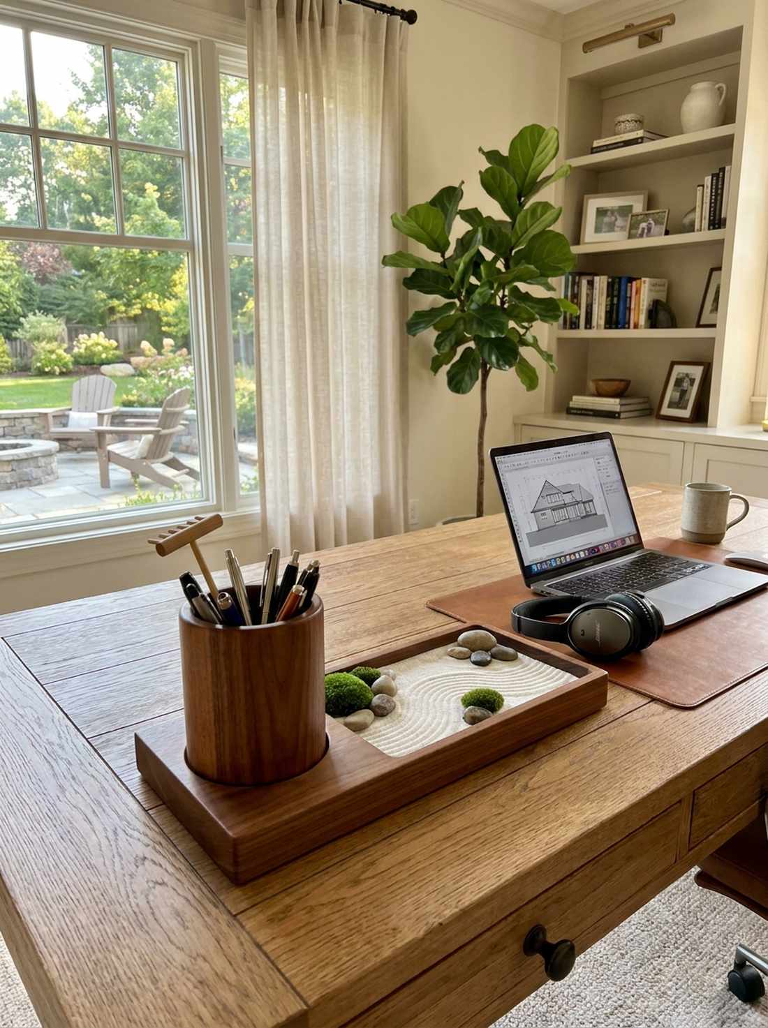 pen holder integrated tray