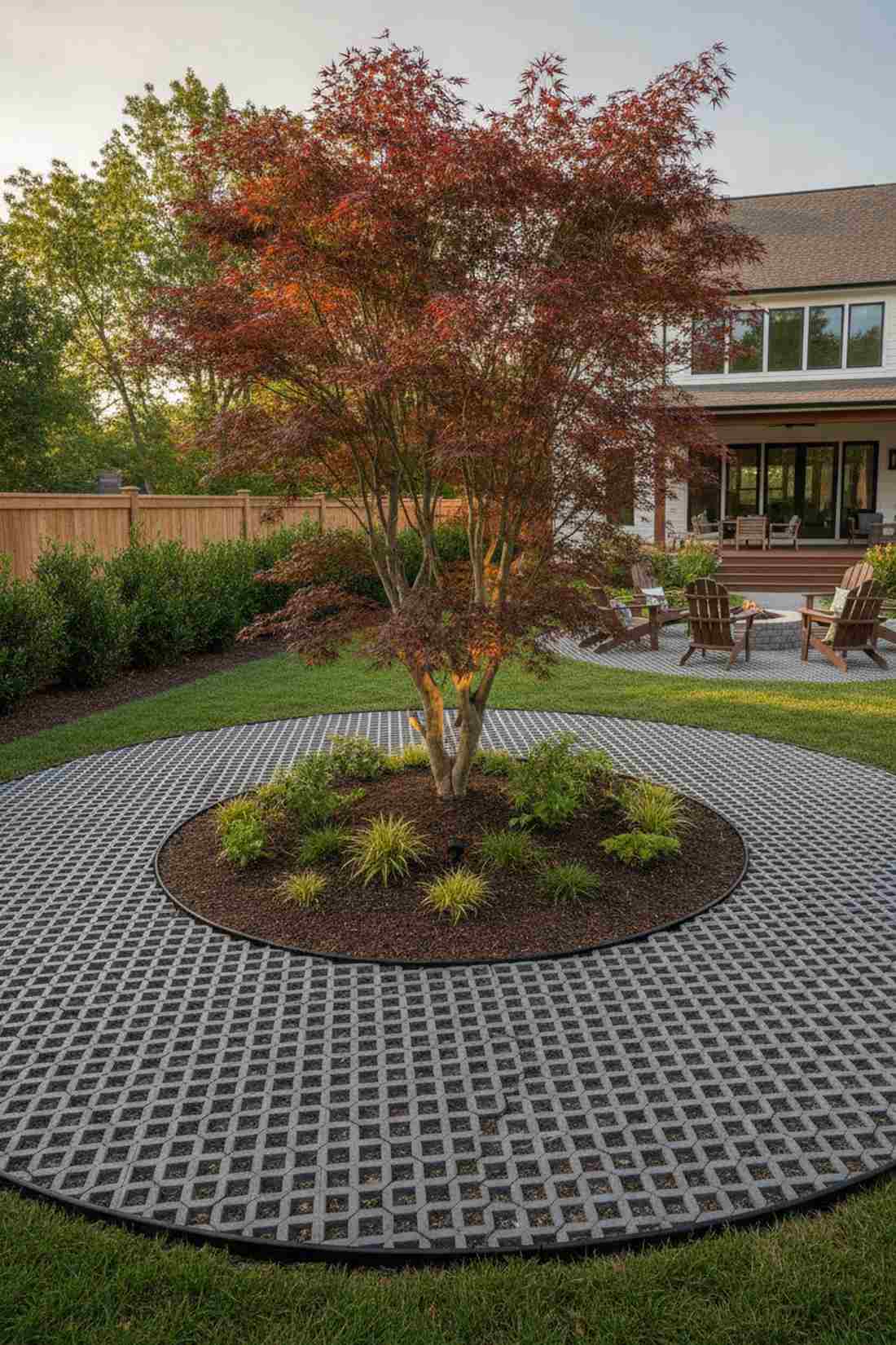 perimeter wraparound with center garden