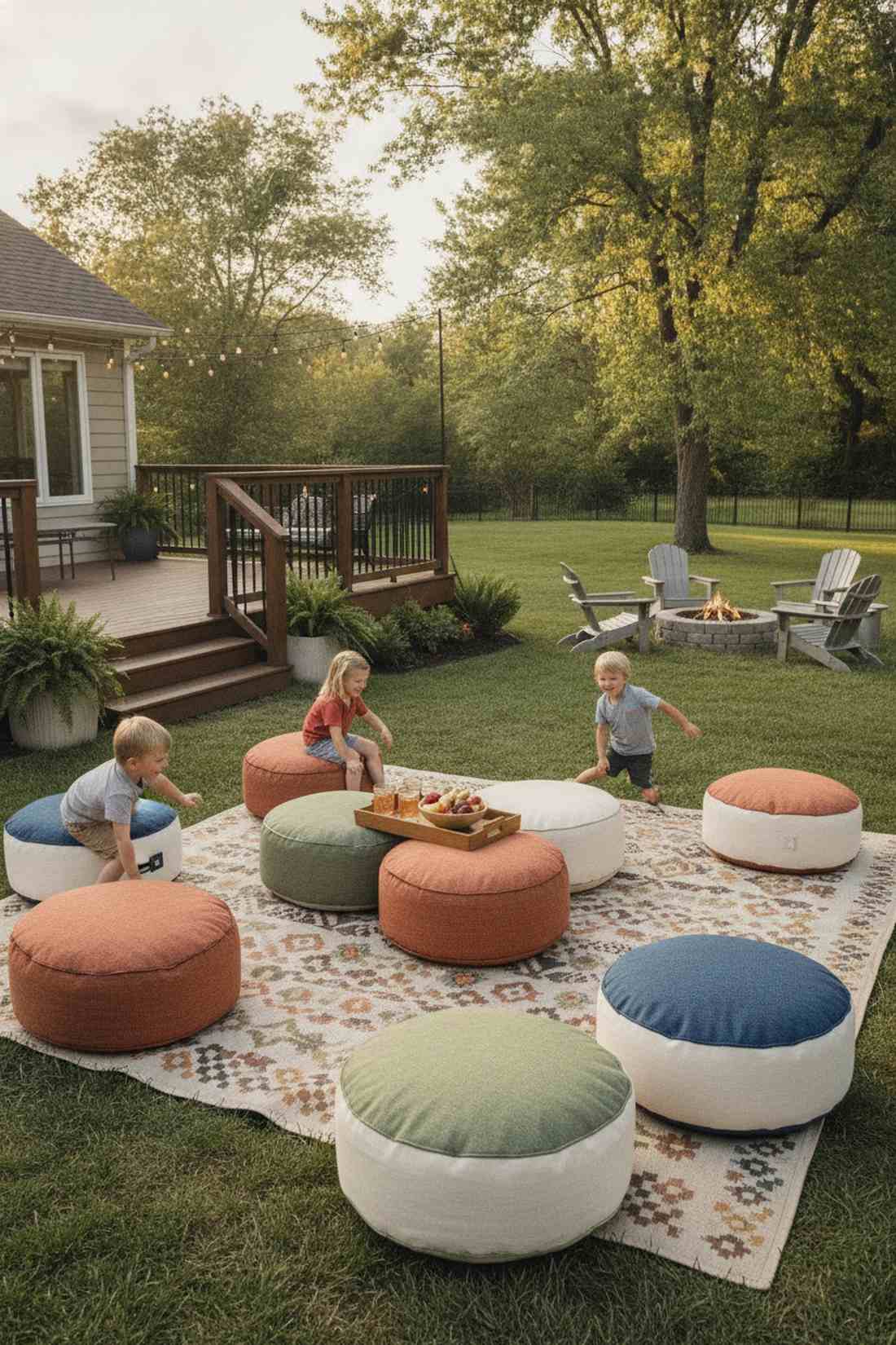 portable outdoor pouf seating