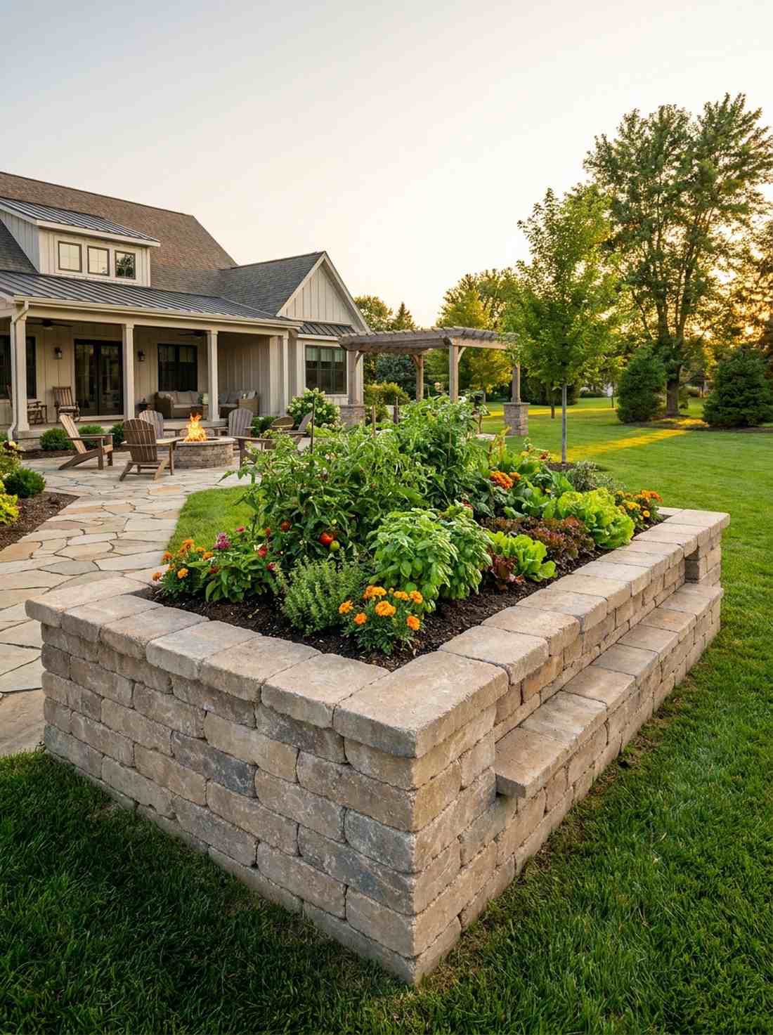 raised bed stone surround