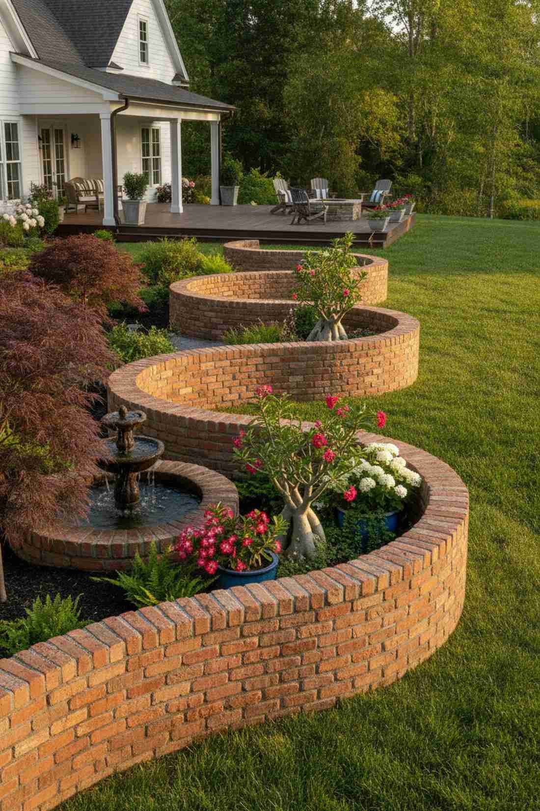 serpentine curved brick wall