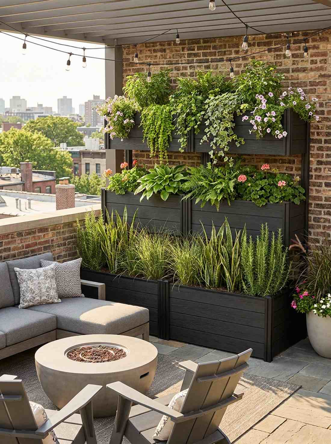 tiered platform plantings