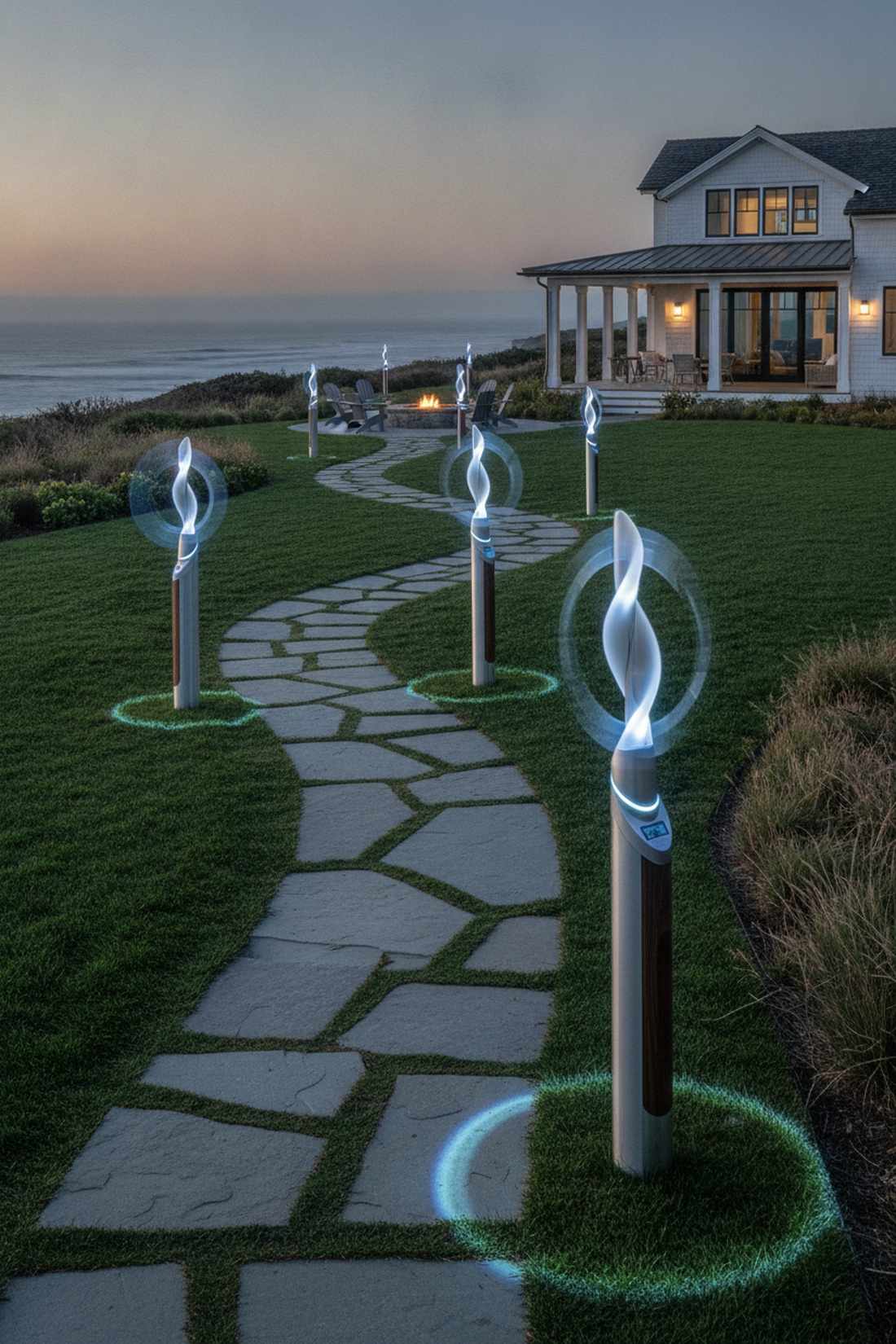 wind powered pathway lighting