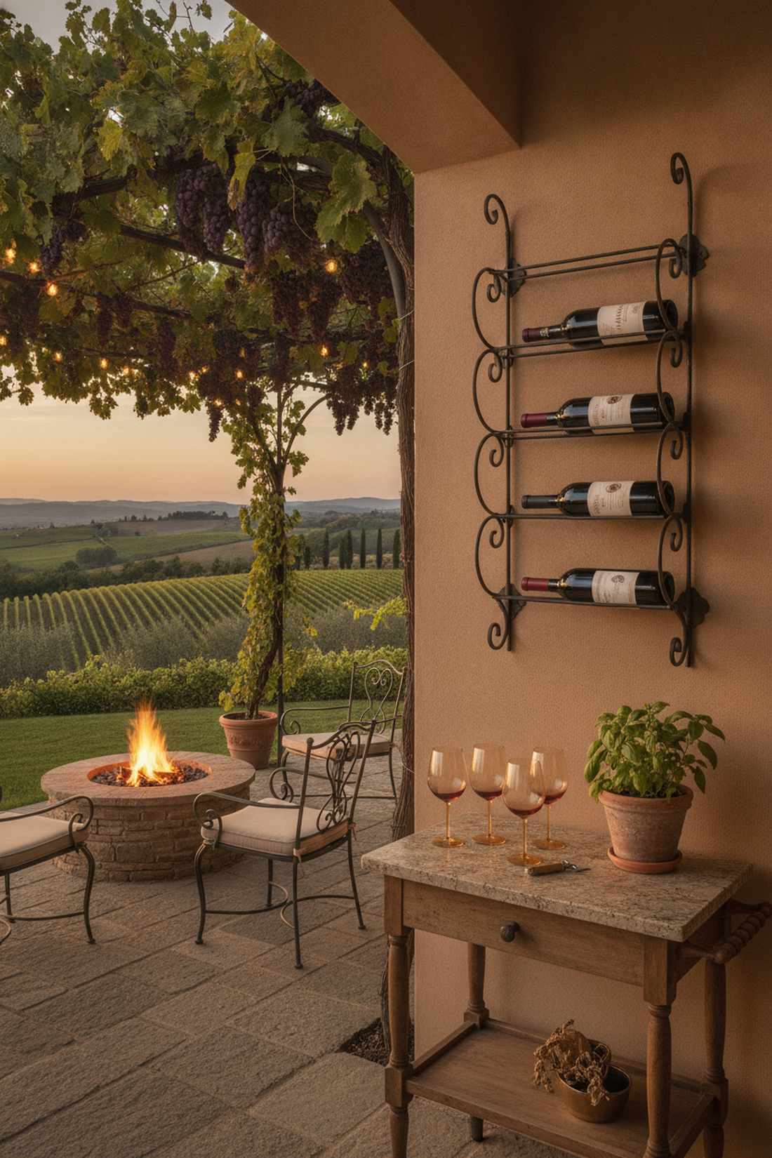wine rack outdoor bar accessory