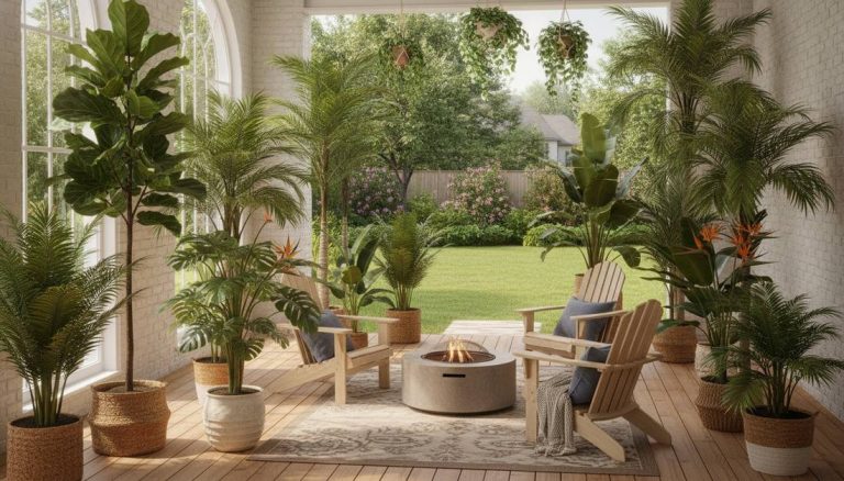 411 faux tropical plants vertical