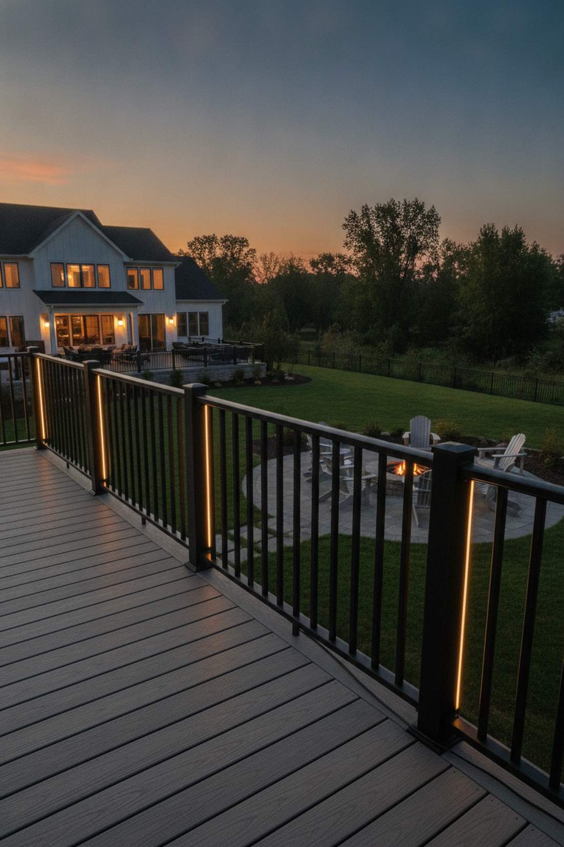 baluster integrated lights