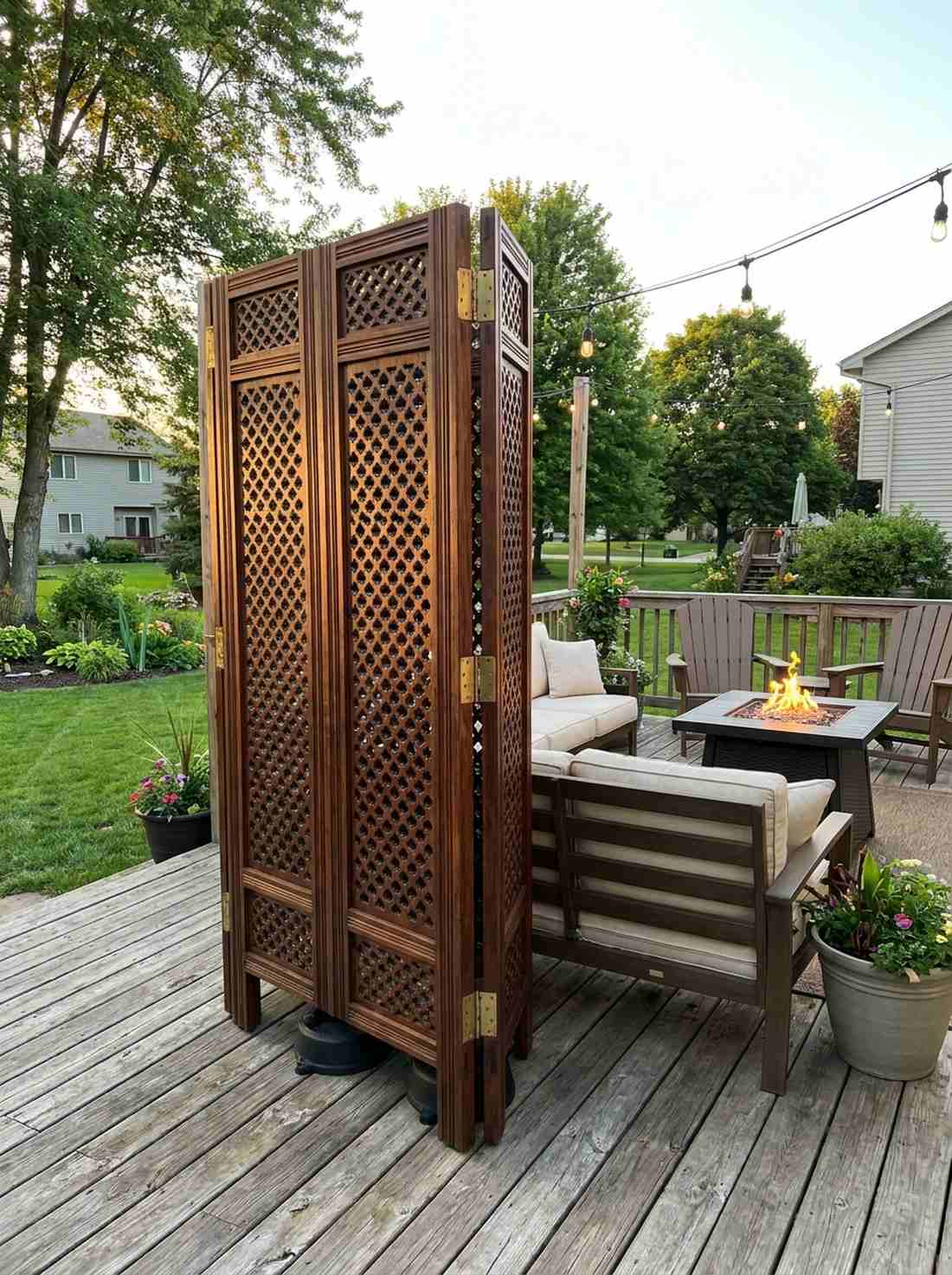 carved wood screen divider