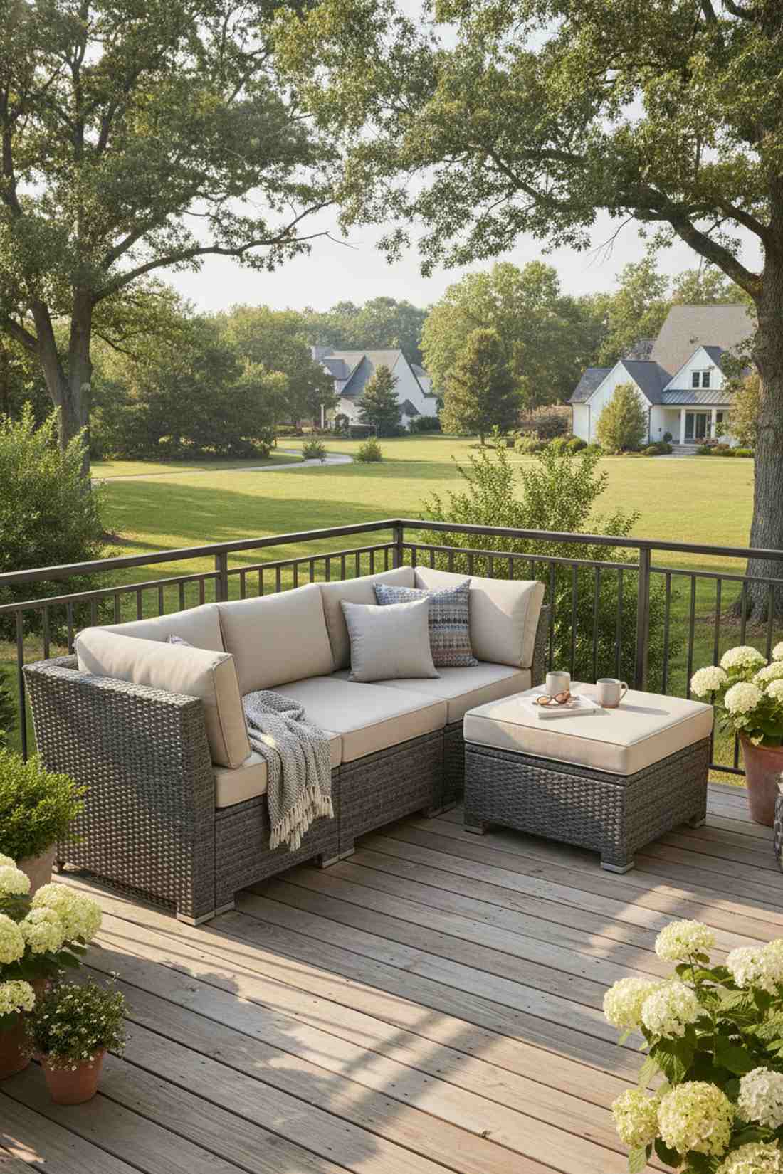 compact corner sofa with ottoman