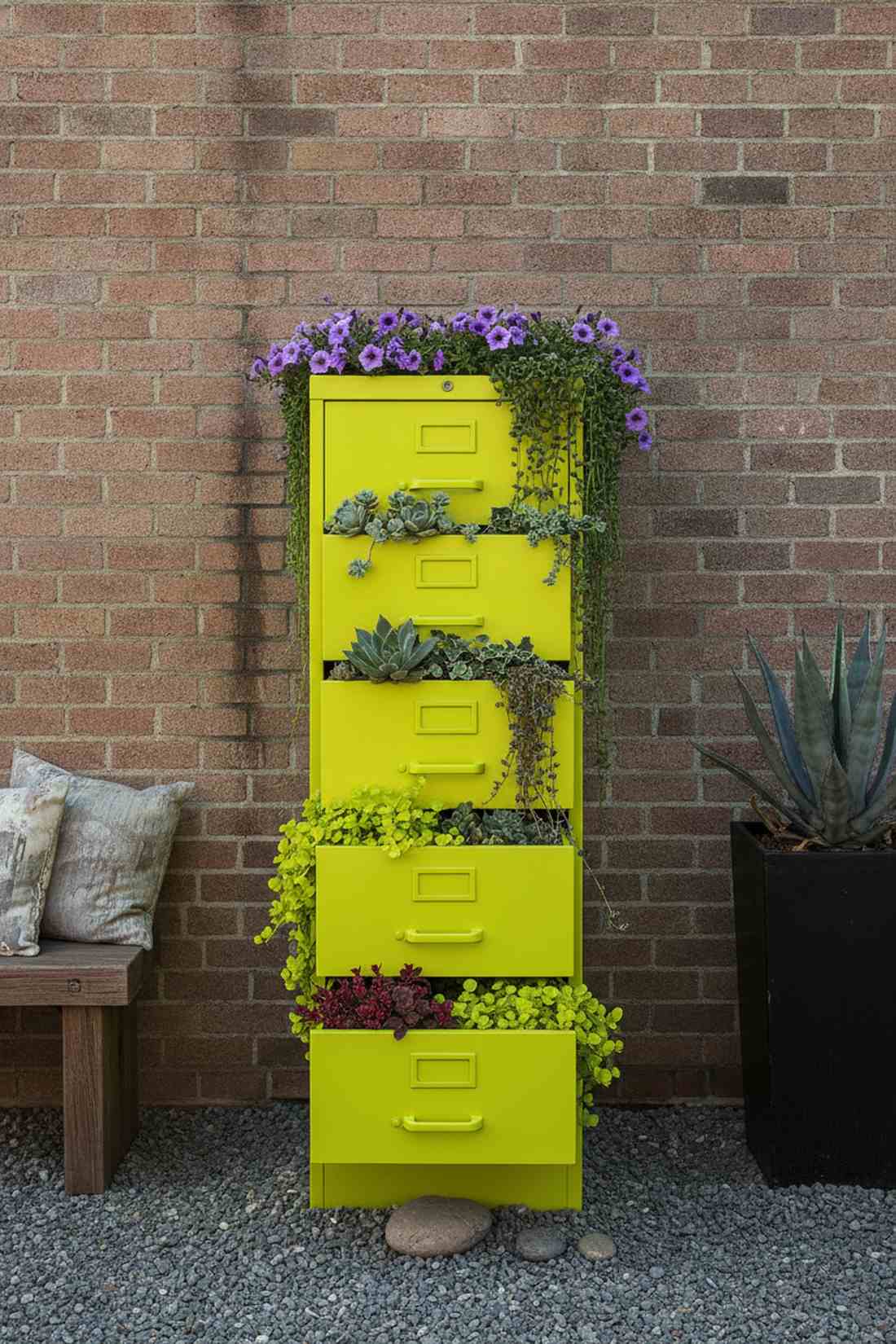 filing cabinet vertical planters