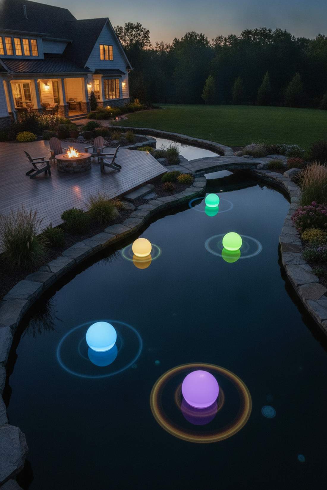 floating pond sphere lights