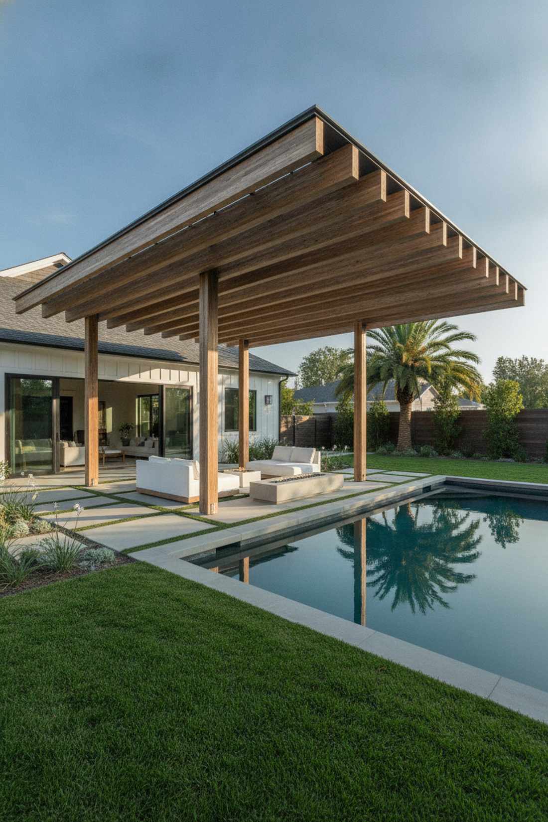 floating roof pergola design
