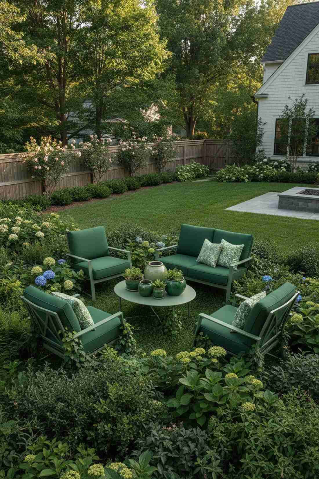 green tonal garden integration