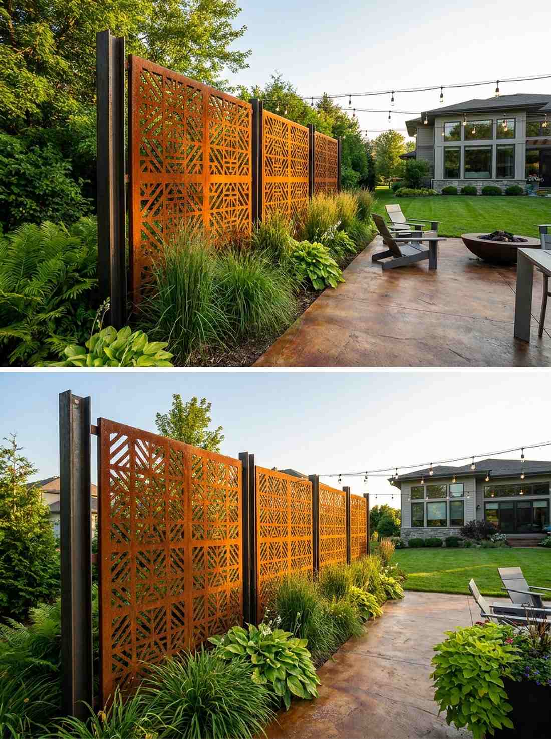 laser cut corten steel screens