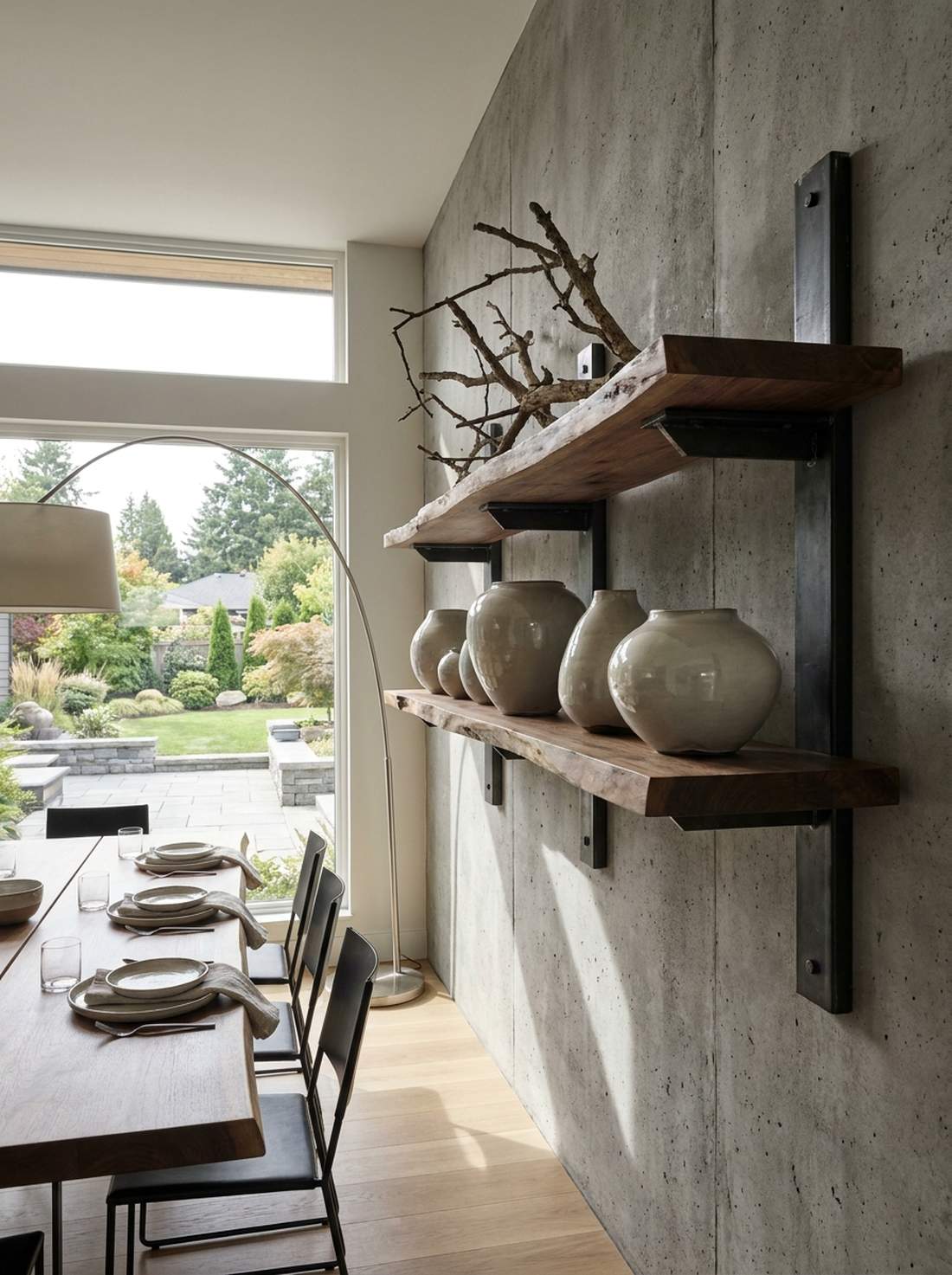 material contrast shelf