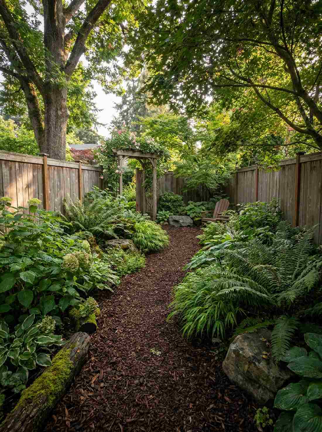 narrow mulch paths