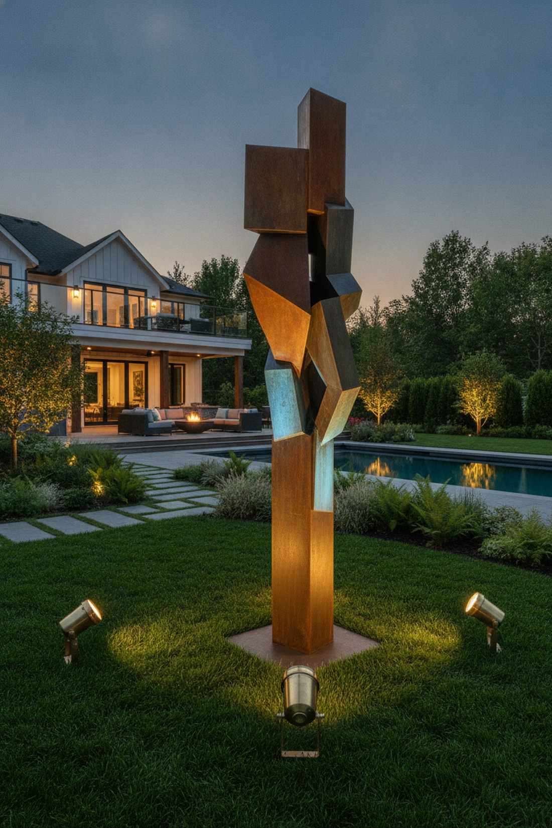outdoor art installation lighting