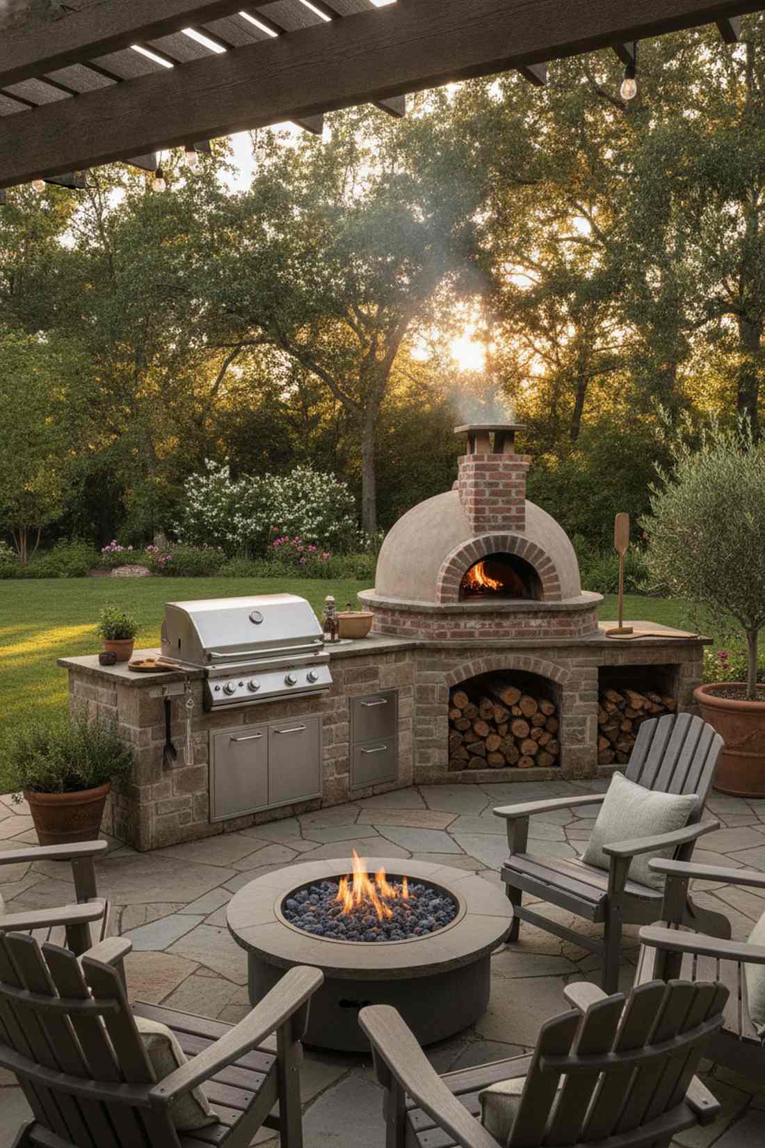 pizza oven and grill dual station