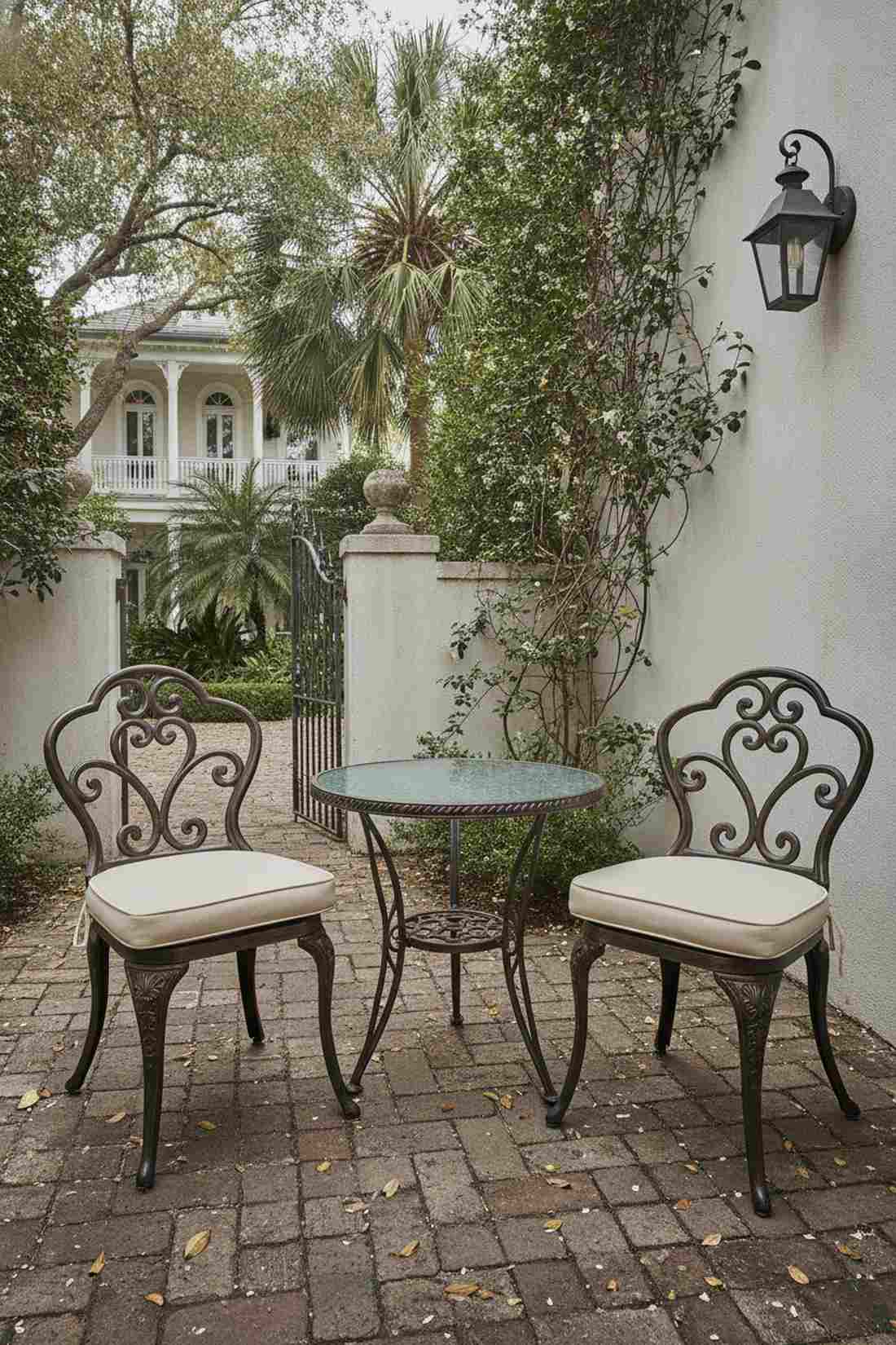 wrought iron bistro chairs
