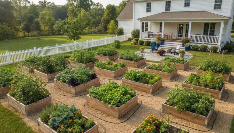 429 raised beds in small garden vertical