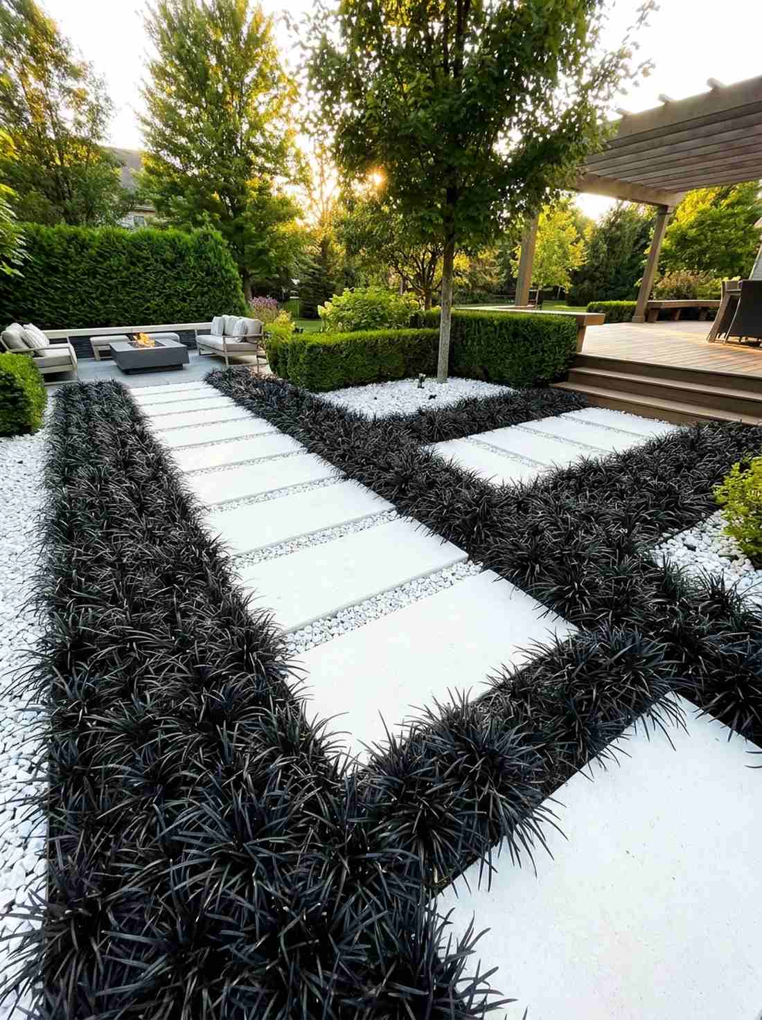 black mondo grass contrast