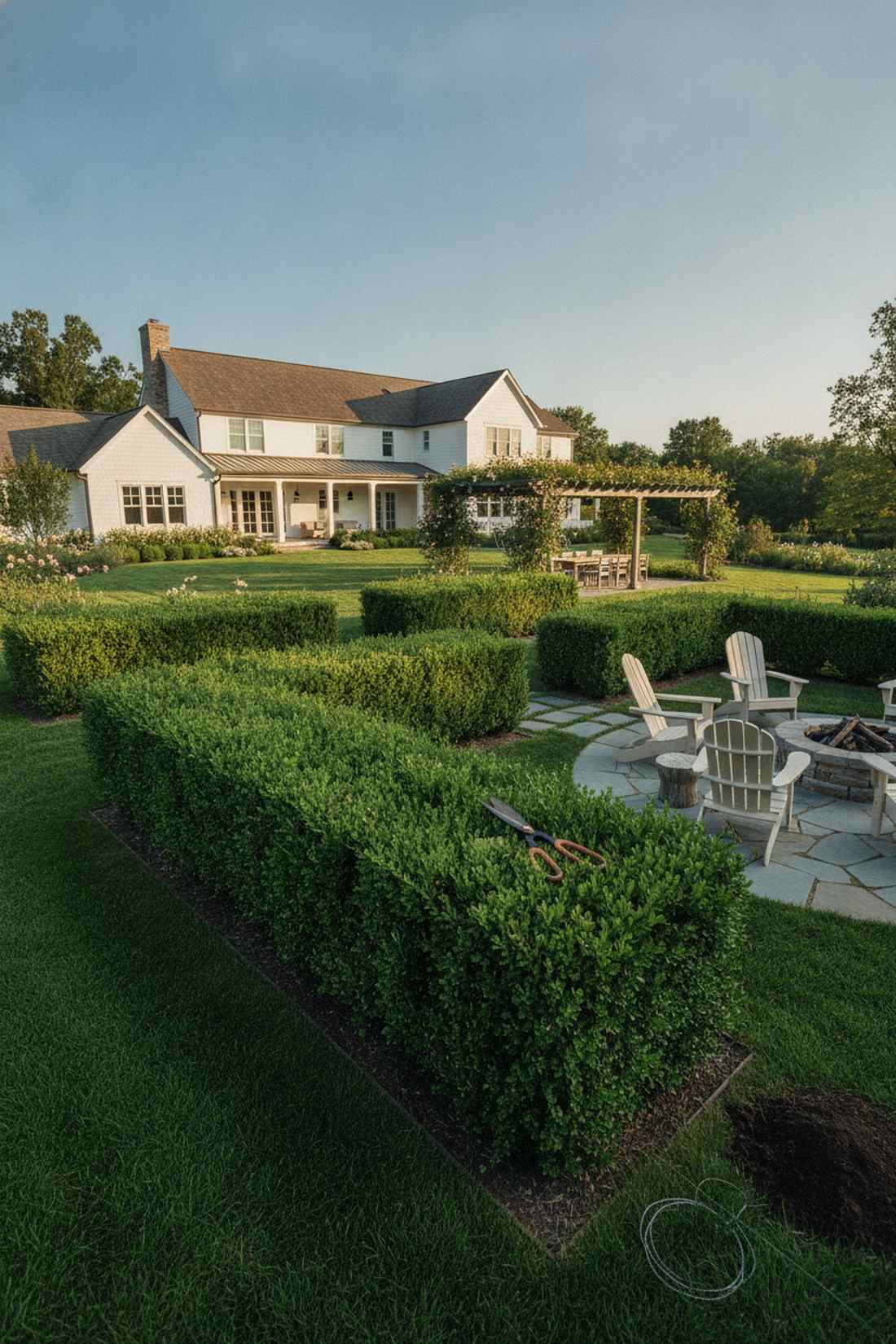 boxwood hedge partitions
