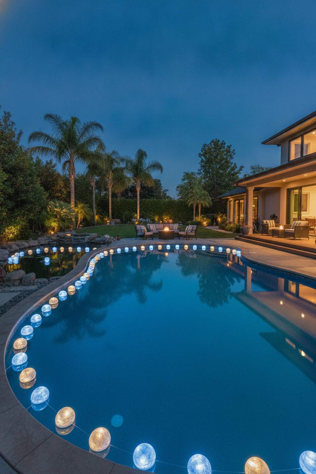 floating water feature lighting