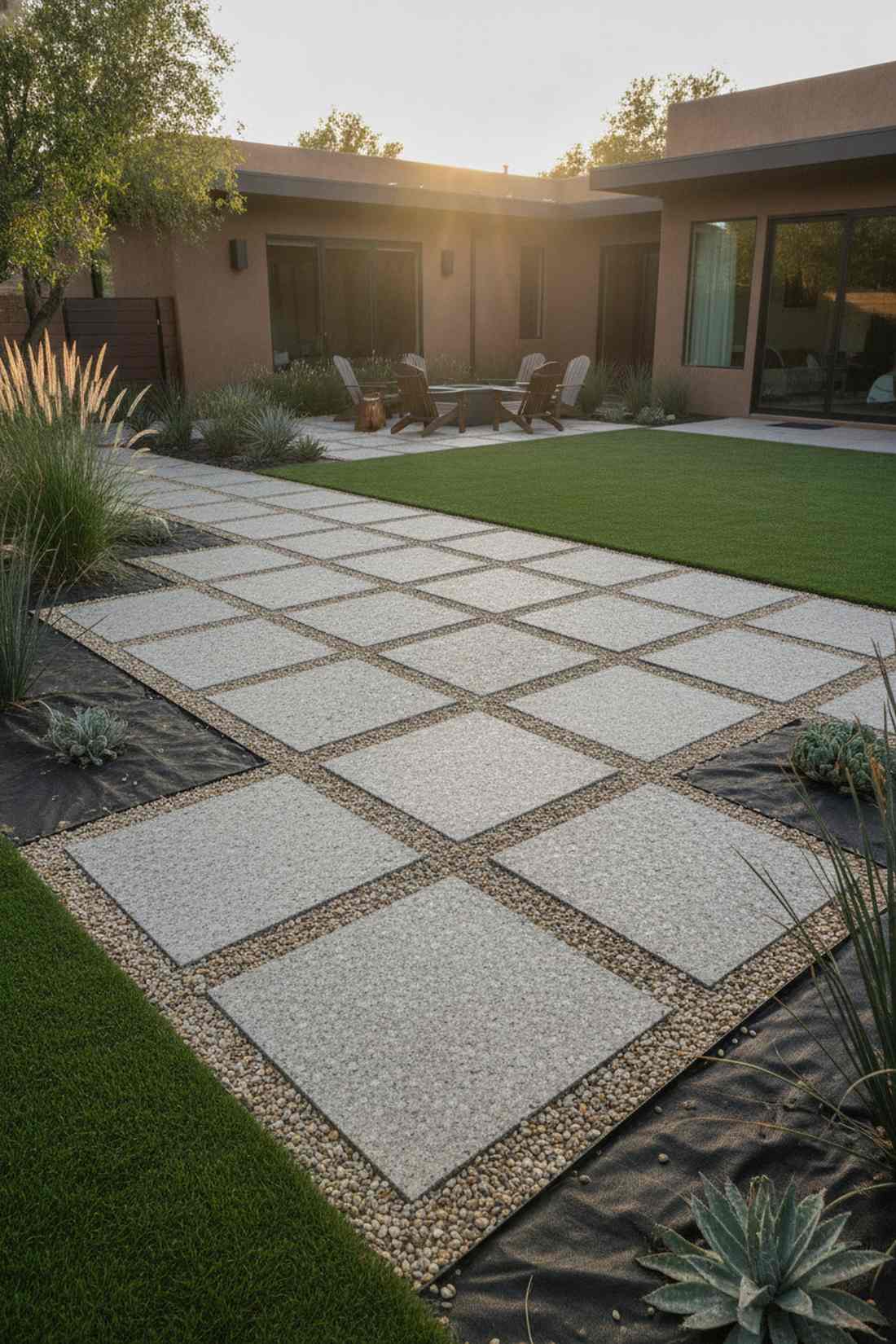 gravel and paver combination