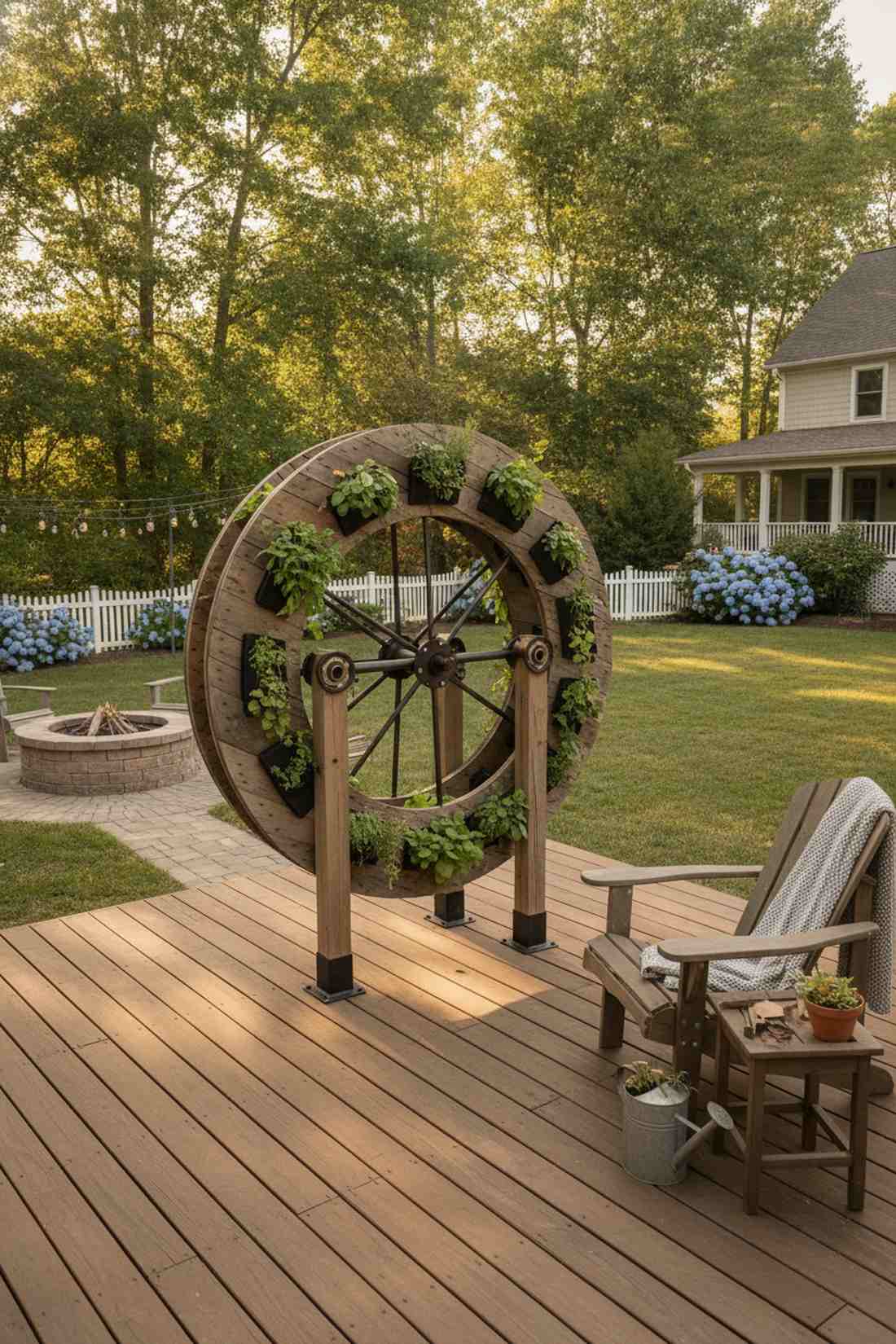 rotating elevated garden wheel