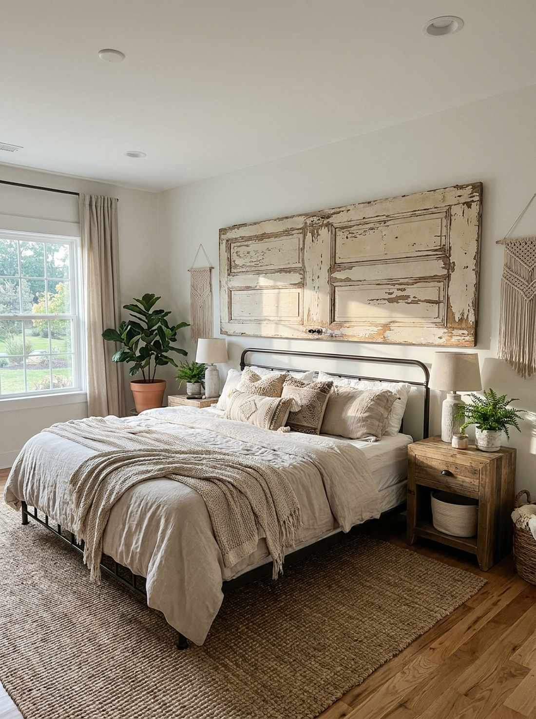 salvaged door headboards