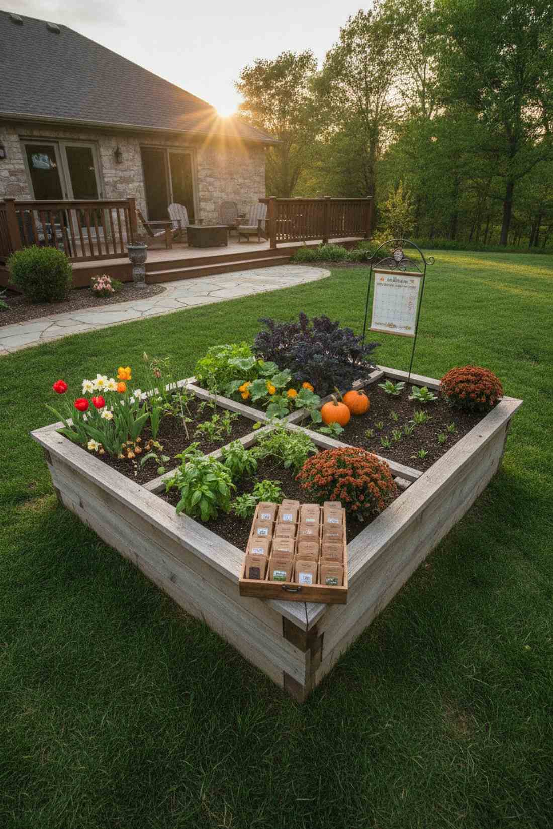 seasonal rotation bed for veg and blooms