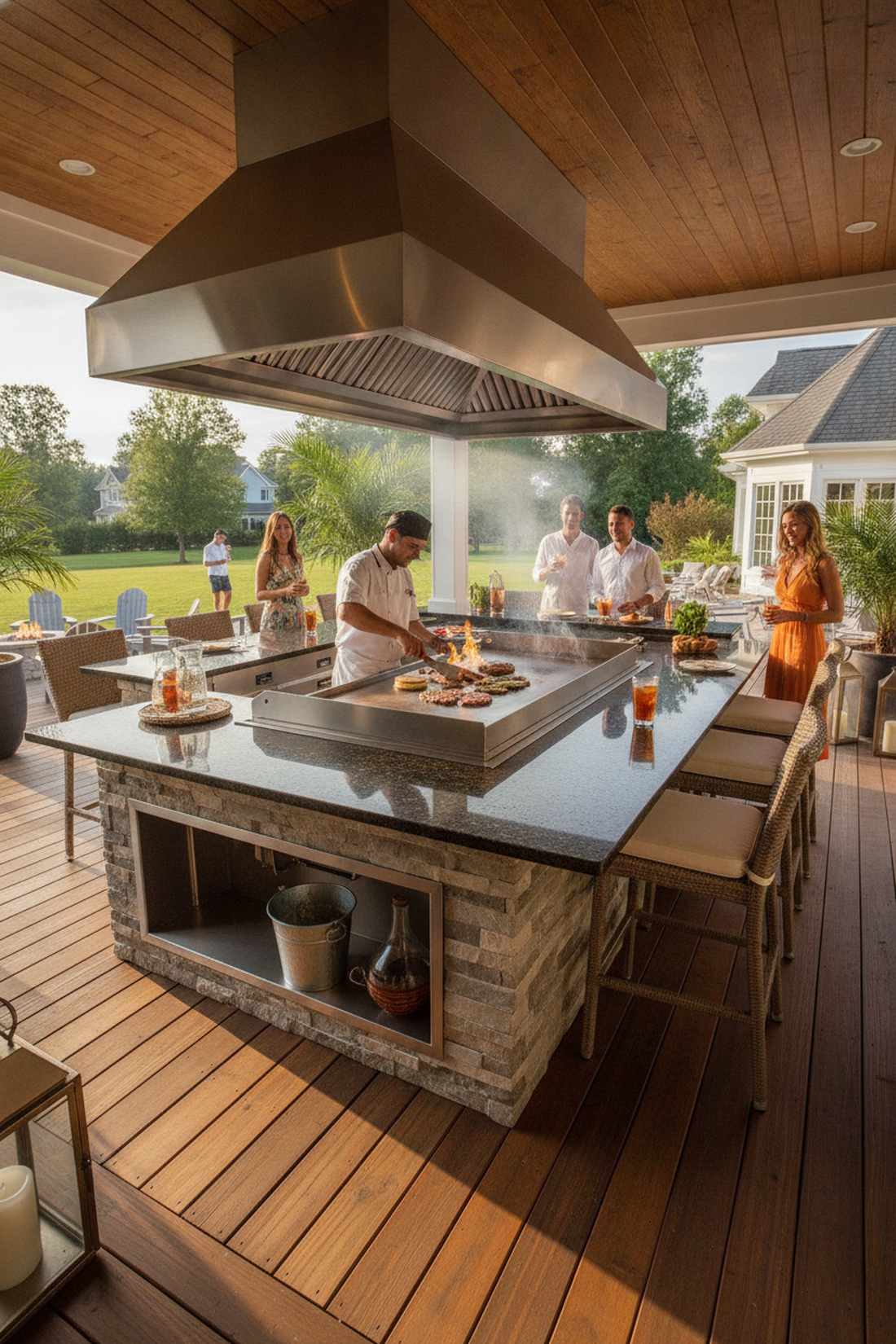 teppanyaki style flat top bar