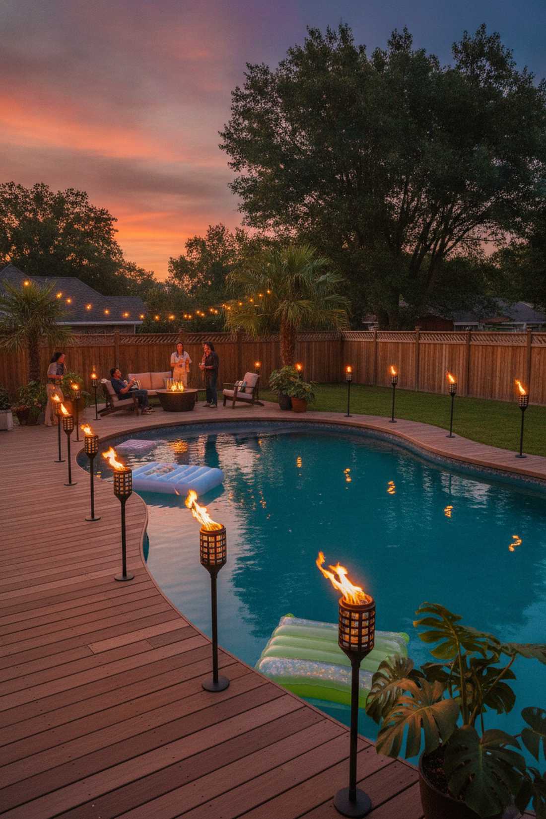 tiki torch perimeter lighting