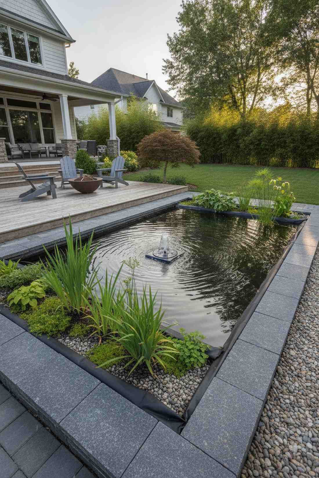 water feature edge bed