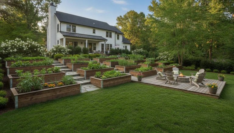 430 raised beds on a slope vertical